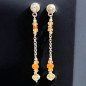 Boucles Citrine Ovale facettées et Agate de feu Argent 925 (s)