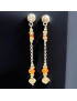 Boucles Citrine Ovale facettées et Agate de feu Argent 925 (s)