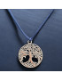 Pendentif Arbre de vie Métal argenté diam 3cm sur cordon réglable (s)