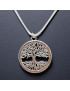 Pendentif Arbre de vie Métal argenté diam 4cm sur cordon réglable (s)