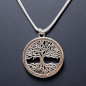 Pendentif Arbre de vie Métal argenté diam 5cm sur cordon réglable (s)