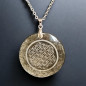 Pendentif Obsidienne dorée Rond Fleur de vie sur cordon réglable (s)