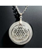 Pendentif Obsidienne dorée Metatron sur cordon réglable (s)