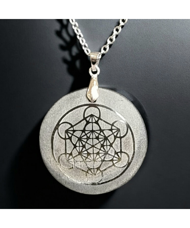 Pendentif Obsidienne dorée Metatron sur cordon réglable (s)