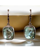 Boucles Citrine Citron facettées Argent 925 (s)