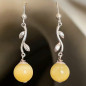 Boucles Œil de tigre doré Boules Argent 925