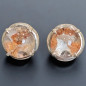 Boucles Quartz Hématoïde Rondes Argent 925 (s)