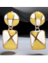 Boucles Email Rondes et Rectangles à clips Plaqué or (s)