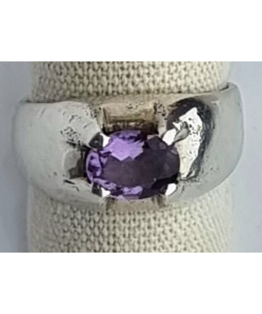 Bague améthyste argent 925 taille 58