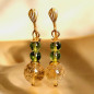 Boucles Citrine Boules et Péridot à Clips (s)