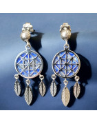 Boucles Lapis-lazuli Attrape cœur Acier inox (s)
