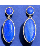 Boucles Lapis-lazuli Ovales Argent 925 (s)