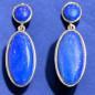 Boucles Lapis-lazuli Ovales Argent 925 (s)