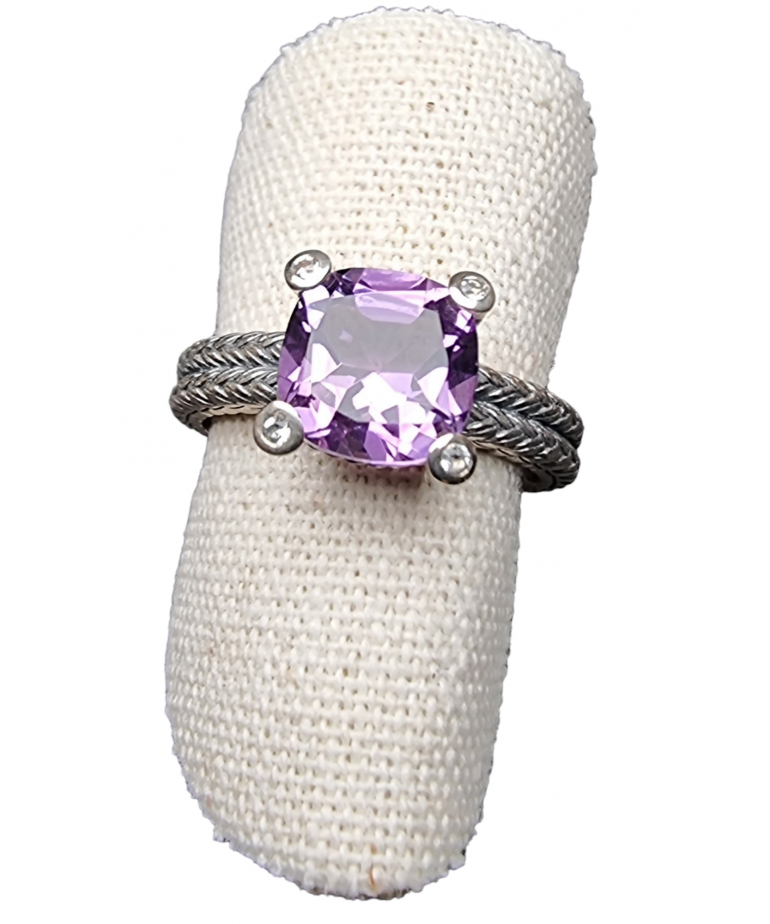 Bague améthyste argent 925 taille 55