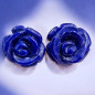Boucles Lapis-lazuli Fleurs Argent 925 (s)