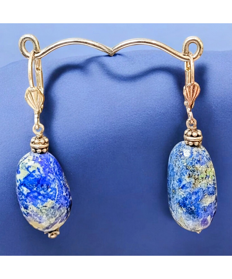 Boucles Lapis-lazuli Métal argenté (s)