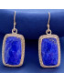 Boucles Lapis-lazuli Rectangles Argent 925 (s)