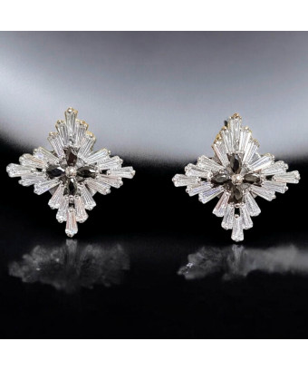 Boucles Zirconium Fleur à...