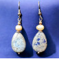 Boucles Sodalite et Perle d'eau douce Argent 925 (s)