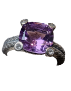 Bague améthyste argent 925 taille 55