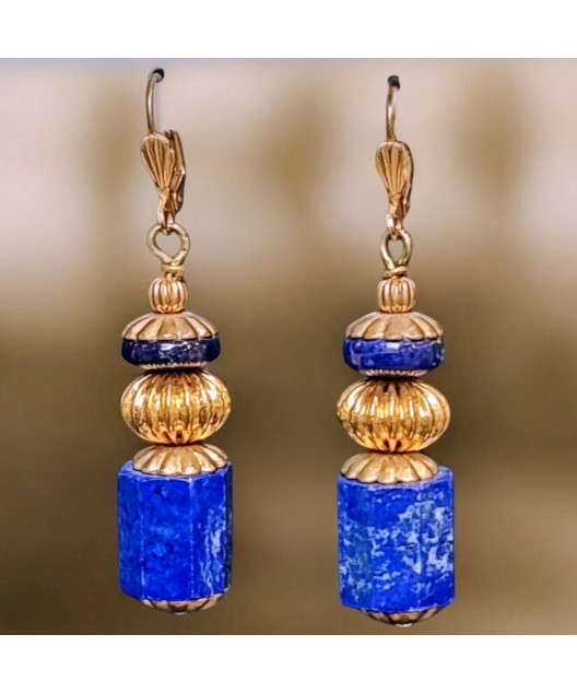 Boucles Lapis-lazuli Plaquées or (s)