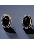 Boucles Onyx Ovales Argent 925 (s)