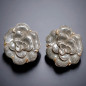 Boucles Email Fleur grise à Clips (s)