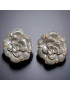 Boucles Email Fleur grise à Clips (s)
