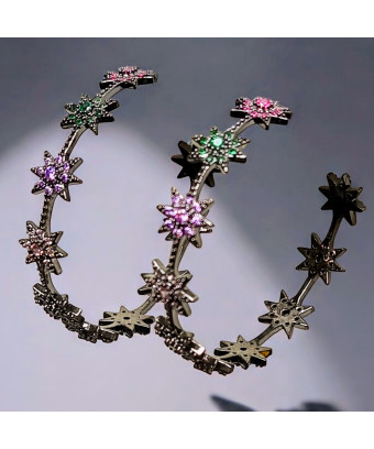 Boucles Swarovski Soleils multicolores (s)