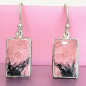 Boucles Rhodonite Rectangles Argent 925 (s)