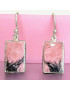 Boucles Rhodonite Rectangles Argent 925 (s)