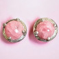 Boucles Rhodochrosite Rondes Argent 925 (s)