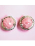 Boucles Rhodochrosite Rondes Argent 925 (s)