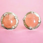 Boucles Rhodochrosite Rondes Argent 925 (s)