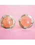 Boucles Rhodochrosite Rondes Argent 925 (s)