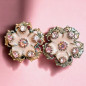 Boucles Email et Swarovski Fleur à Clips (s)