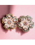 Boucles Email et Swarovski Fleur à Clips (s)