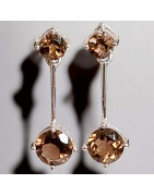 Boucles Quartz fumé Argent 925 (s)