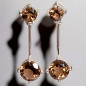 Boucles Quartz fumé Argent 925 (s)