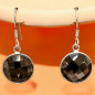 Boucles Quartz fumé Rondes Argent 925 (s)