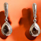 Boucles Quartz fumé Argent 925 (s)