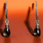 Boucles Quartz fumé Gouttes facettées Argent 925 (s)