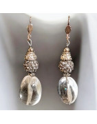 Boucles Cristal de roche et Swarovski Métal argenté (s)