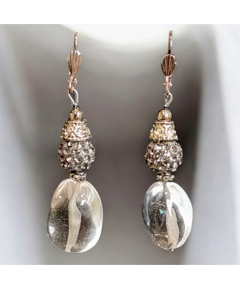 Boucles Cristal de roche et...