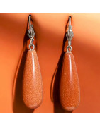 Boucles Pierre de soleil Gouttes Métal argenté (s)