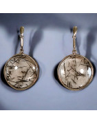 Boucles Quartz Tourmaline Argent 925 (s)