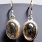 Boucles Quartz fumé Ovales Argent 925 (s)