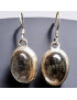 Boucles Quartz fumé Ovales Argent 925 (s)