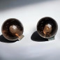 Boucles Quartz fumé Boutons Argent 925 (s)