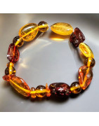 Bracelet Ambre Jaune et Cognac (s)